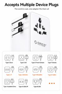 70W Multi-Port Universal Travel Adapter