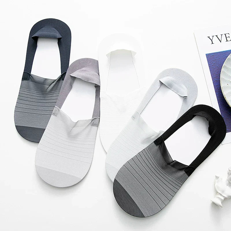 Men's 6 Pair Summer Ultra-Thin Nylon Ankle Socks: Breathable, Non-Slip, & Comfortable