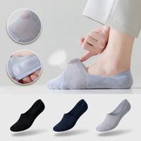 Men's 6-Pack Invisible Hollow Out Mesh Non-Slip Socks