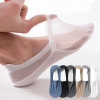 Men's 6-Pack Invisible Hollow Out Mesh Non-Slip Socks